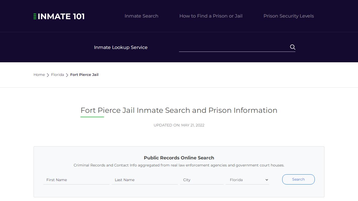 Fort Pierce Jail Inmate Search, Visitation, Phone no ...