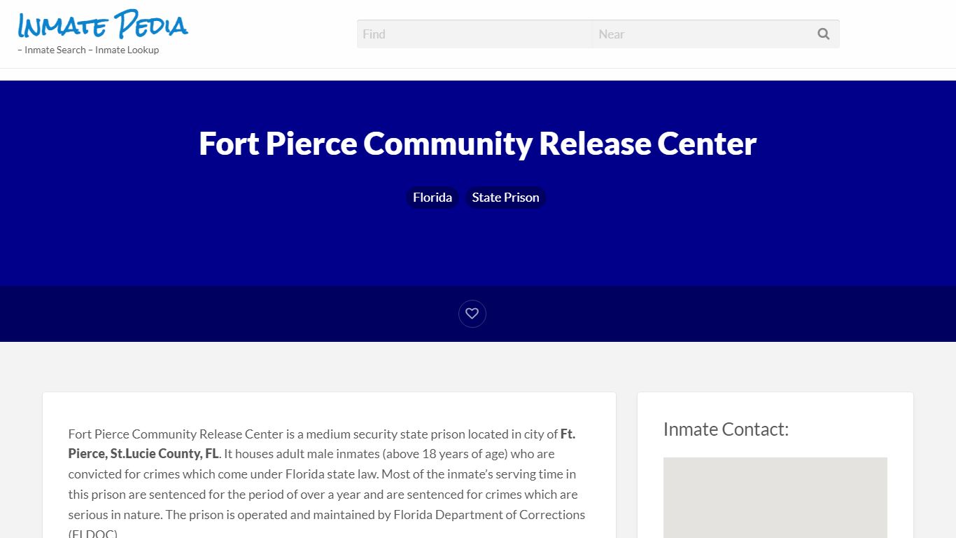 Fort Pierce Community Release Center - Inmate Search